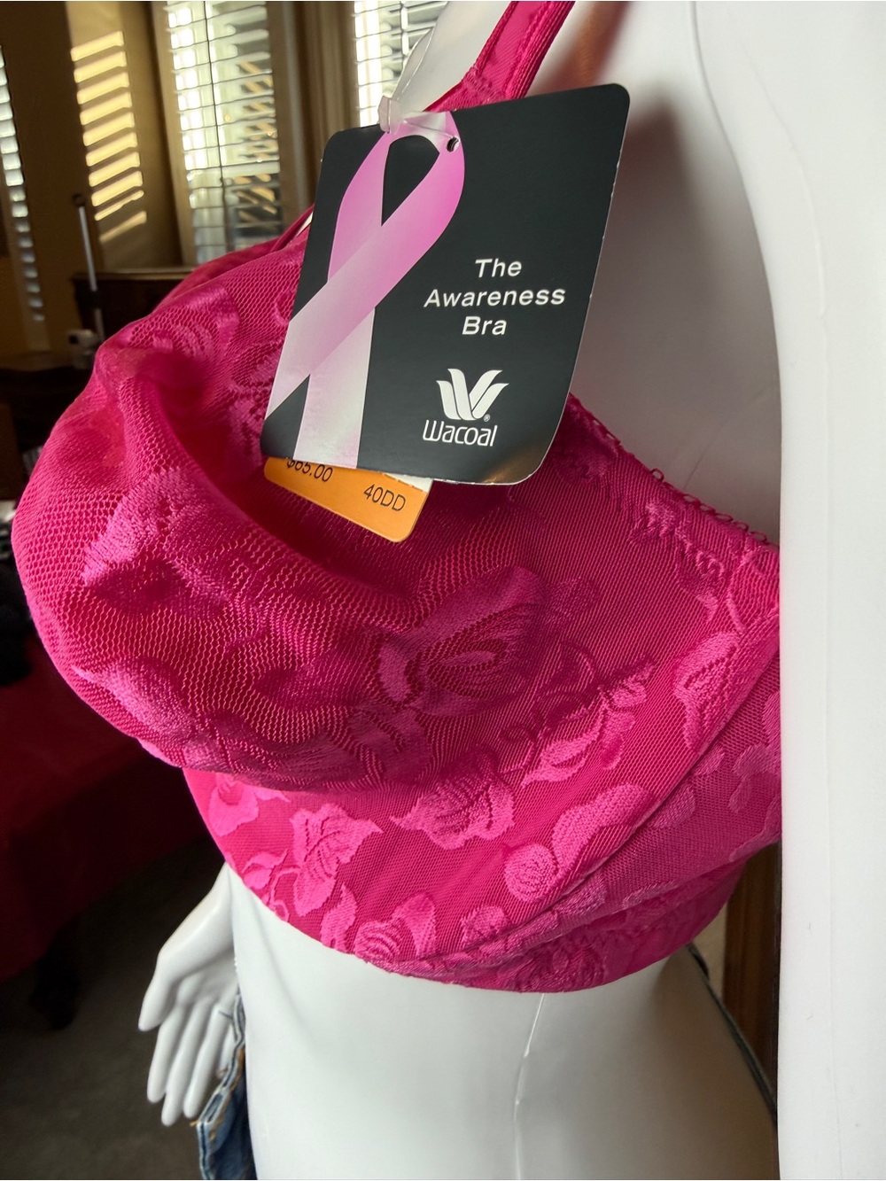 Wacoal Pink Floral Jacquard Underwire Bra Size 40DD NWT - Picture 4 of 12